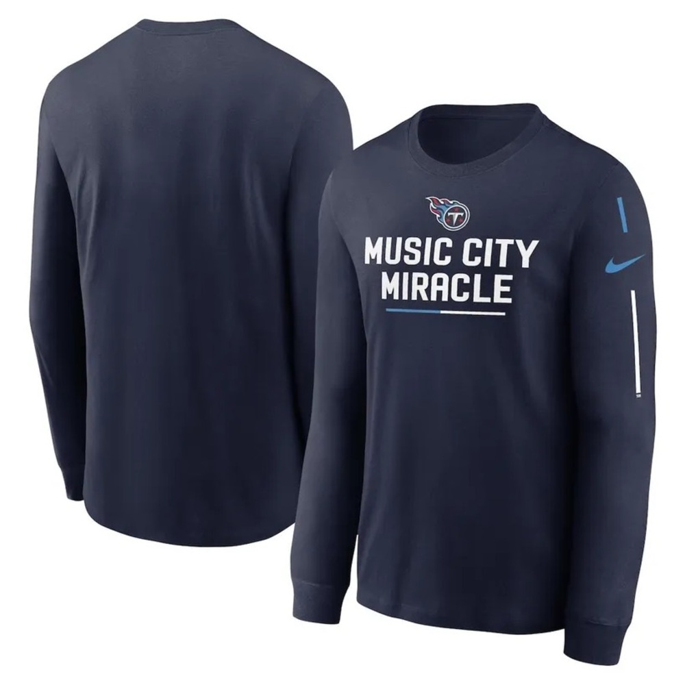 Men's Nike Navy Tennessee Titans Team Slogan Long Sleeve T-Shirt M